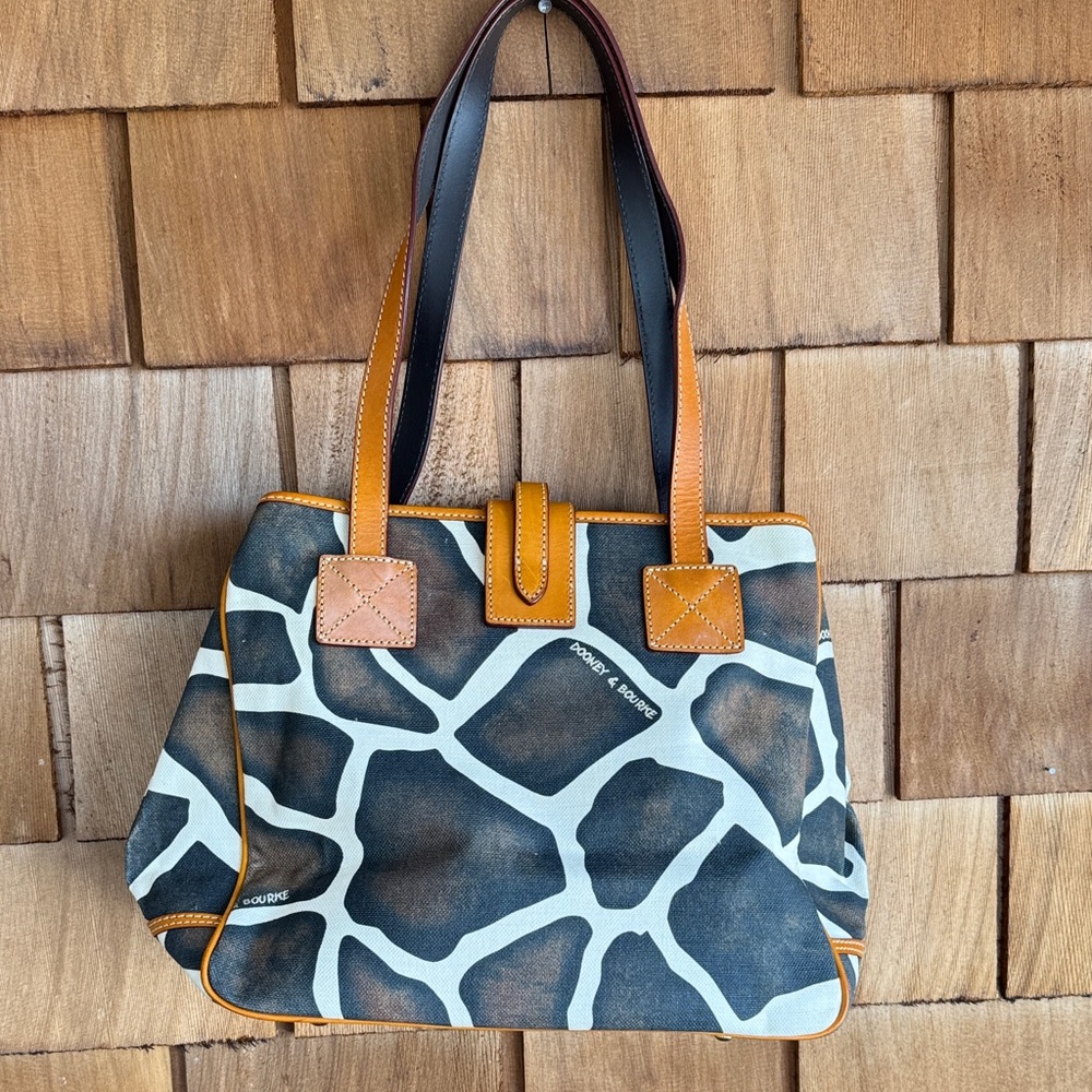 Dooney & Bourke Giraffe Print Shoulder Bag - Brown and Tan - Picture 6 of 7